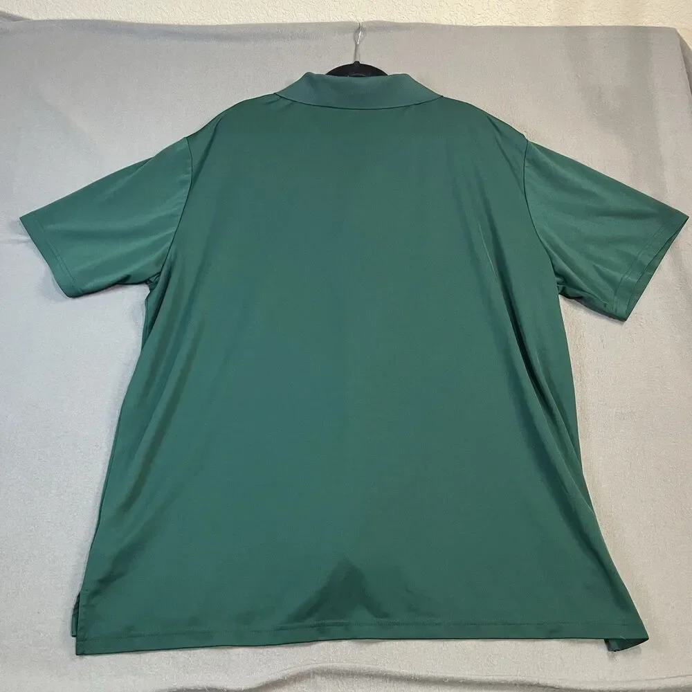 Adidas Primegreen Mens 3XLT Long Sleeve Polo Shirt Green Short Sleeves Golfcore